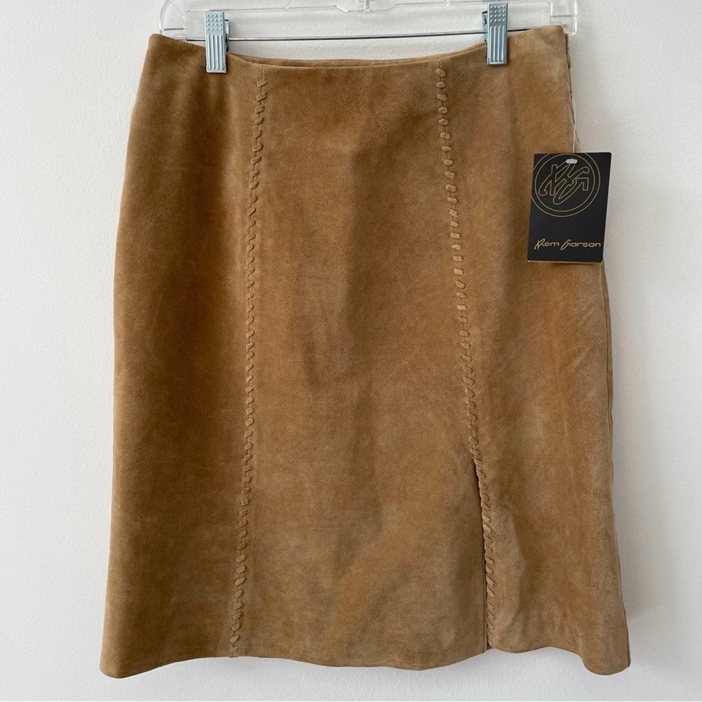 NWT Vintage REM Carson Suede Leather Skirt Size 8